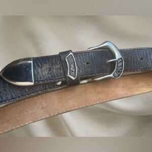 Vintage LEVI’S Leather Western Ranger Belt - Distressed Black/Brown